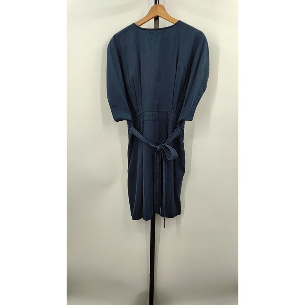 Quince Navy Blue V-Neck Button-Front Dress - Picture 2 of 2